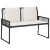 Ensemble de meubles d'extérieur 4 pcs Noir et blanc crème 647962647962