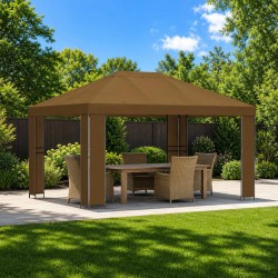 Pavillon 4 × 3 m Taupe Polyester et Acier 190 gsm 647968647968