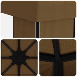 Pavillon 4 × 3 m Taupe Polyester et Acier 190 gsm 647968647968