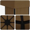 Pavillon 4 × 3 m Taupe Polyester et Acier 190 gsm 647968647968