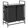 Panier à linge 2 compartiments avec étagère Gris Sonoma 647976647976