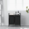 Panier à linge 2 compartiments avec étagère Gris Sonoma 647976647976