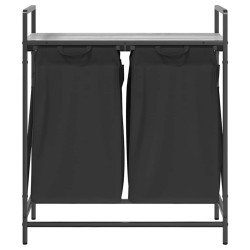 Panier à linge 2 compartiments avec étagère Gris Sonoma 647976647976