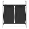 Panier à linge 2 compartiments avec étagère Gris Sonoma 647976647976