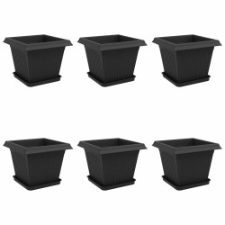 Pots de plantes 6 pcs Noir 33 x 33 x 26 cm Plastique 647980647980