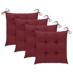 Chaises pliables de jardin avec coussins lot de 4 Teck solide 647984647984