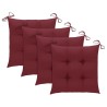 Chaises pliables de jardin avec coussins lot de 4 Teck solide 647984647984