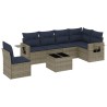 Ensemble de canapé de jardin 7 pcs avec coussins gris résine tressée 647985647985