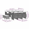 Ensemble à manger de jardin et coussins 11 pcs marron rotin 647997647997