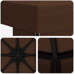 Pavillon 3 x 3 m Marron Polyester et Acier 190 gsm 647998647998