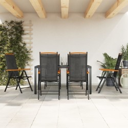 Ensemble à manger de jardin 7 pcs noir aluminium 648000648000