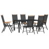Ensemble à manger de jardin 7 pcs noir aluminium 648000648000