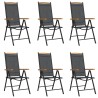 Ensemble à manger de jardin 7 pcs noir aluminium 648000648000