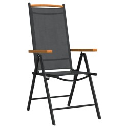 Ensemble à manger de jardin 7 pcs noir aluminium 648000648000