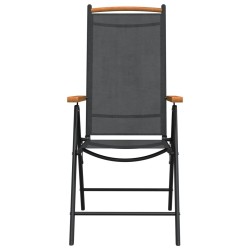Ensemble à manger de jardin 7 pcs noir aluminium 648000648000