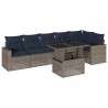 Ensemble de canapé de jardin 7 pcs avec coussins gris résine tressée 648001648001