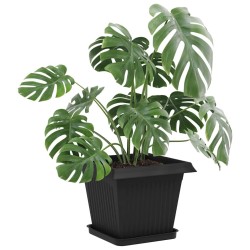 Plateau carré à fleurs 6 pcs Noir 25,5 x 25,5 x 2,5 cm 648004648004