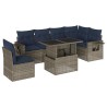 Ensemble de canapé de jardin 7 pcs avec coussins gris résine tressée 648013648013