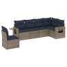 Ensemble de canapé de jardin 6 pcs avec coussins gris résine tressée 648019648019