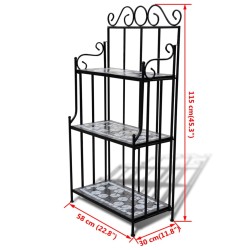 Support pour plantes Mosaïque noir et blanc 648020648020