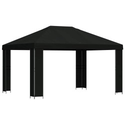 Pavillon 4 × 3 m Noir Polyester et Acier 190 gsm 648025648025