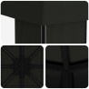 Pavillon 4 × 3 m Noir Polyester et Acier 190 gsm 648025648025