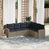 Ensemble de canapé de jardin 6 pcs avec coussins gris résine tressée 648027648027