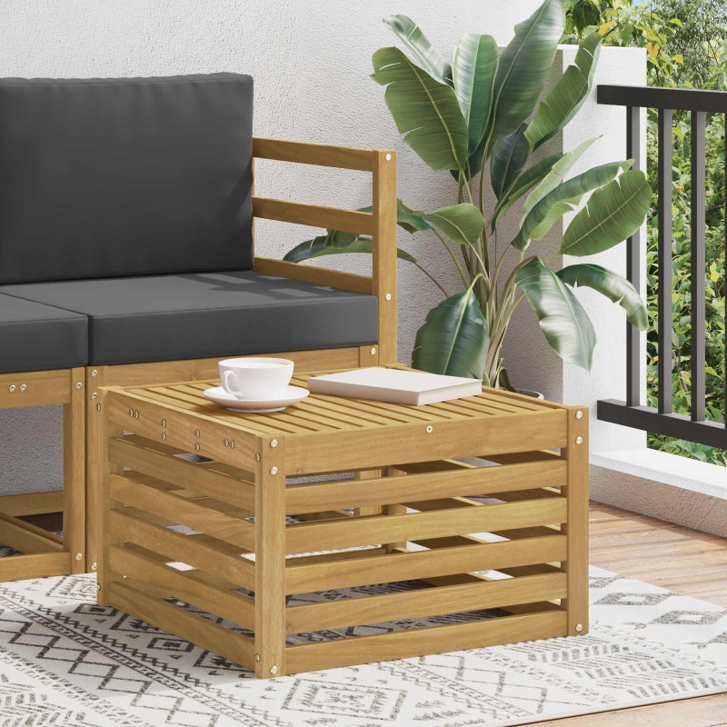Table de jardin Bois d'Acacia Massif Blanc 59 x 59 x 37 cm 648033648033