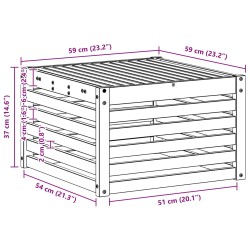 Table de jardin Bois d'Acacia Massif Blanc 59 x 59 x 37 cm 648033648033