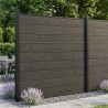 Ensemble de Clôture 2 pcs 353 x 186 cm WPC et Aluminium Noir 648038648038