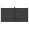 Ensemble de Clôture 2 pcs 353 x 186 cm WPC et Aluminium Noir 648038648038