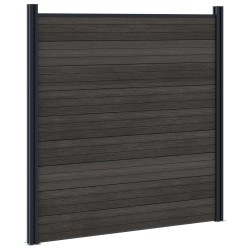 Ensemble de Clôture 2 pcs 353 x 186 cm WPC et Aluminium Noir 648038648038
