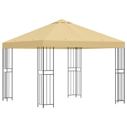 Pavillon 3 x 3 m Crème Polyester et Acier 190 gsm 648039648039