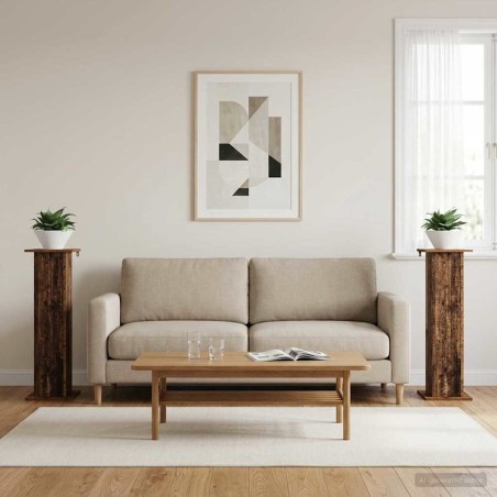 Support de Plante 2 pcs Bois ancien 30,5 x 30 x 100,5 cm 648040648040
