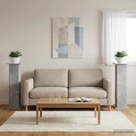 Support de Plante 2 pcs Gris béton 30,5 x 30 x 100,5 cm 648044648044