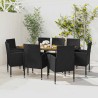 Ensemble à manger d'extérieur 9 pcs Résine tressée Noir 648059648059