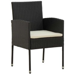 Ensemble à manger d'extérieur 9 pcs Résine tressée Noir 648059648059