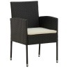 Ensemble à manger d'extérieur 9 pcs Résine tressée Noir 648059648059