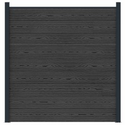 Ensemble de Clôture 180 x 186 cm WPC et Aluminium Noir 648061648061