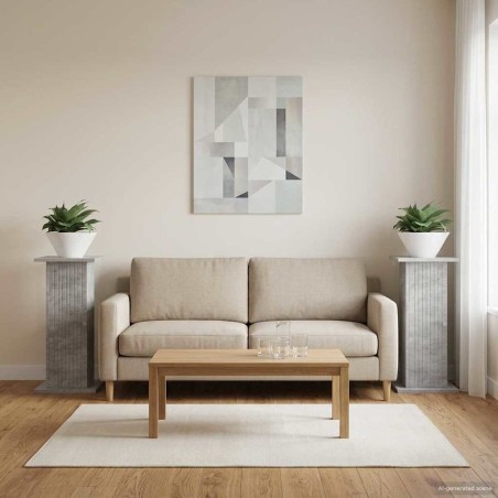 Support de Plante 2 pcs Gris béton 30,5 x 30 x 60,5 cm 648062648062