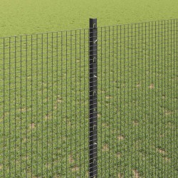 Clôture en fil soudé avec poteaux 25 x 1,4 m Gris Maille 648065648065
