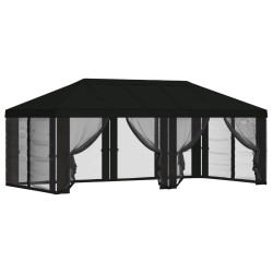 Housse de tonnelle avec murs latéraux 6 x 3 m Noir Polyester 648074648074