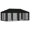 Housse de tonnelle avec murs latéraux 6 x 3 m Noir Polyester 648074648074