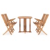 Ensemble à manger d'extérieur pliable 5 pcs Bois solide de teck 648082648082