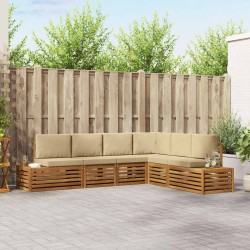 Ensemble de canapés d'extérieur avec coussin Naturel et Beige 648084648084
