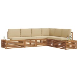 Ensemble de canapés d'extérieur avec coussin Naturel et Beige 648084648084