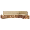 Ensemble de canapés d'extérieur avec coussin Naturel et Beige 648084648084