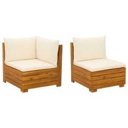 Ensemble de salon de jardin 2 Pièce Marron Bois d'Acacia Massif 648086648086