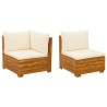 Ensemble de salon de jardin 2 Pièce Marron Bois d'Acacia Massif 648086648086
