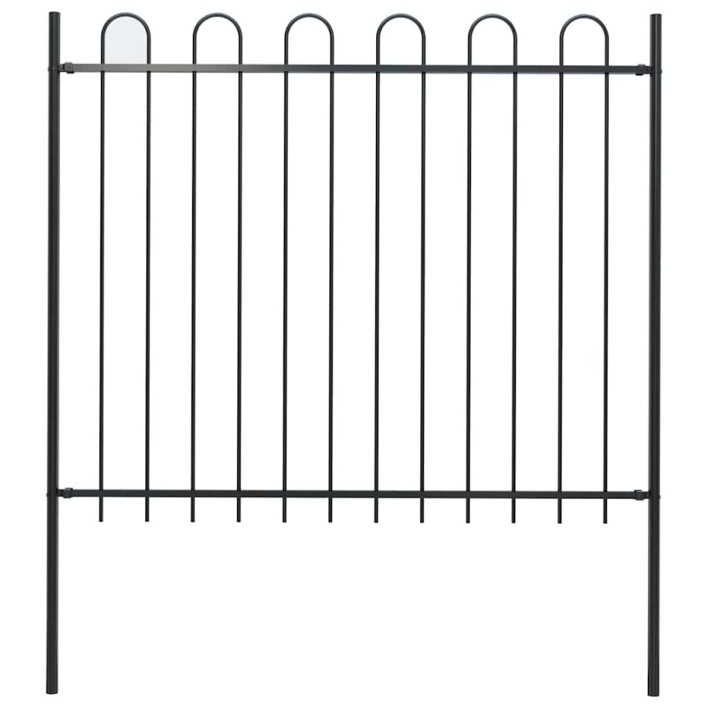 Clôture de jardin BOXTEL avec arceau supérieur en acier 181 x 150 cm noir 648089648089